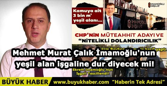 Mehmet Murat ÃÂalÃÂ±k ÃÂ°mamoÃÂlu'nun yeÃÂil alan iÃÂgaline dur diyecek mi!