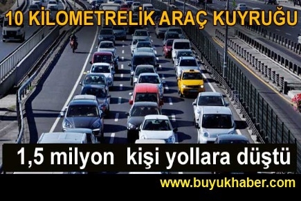 10 kilometrelik araç kuyruğu