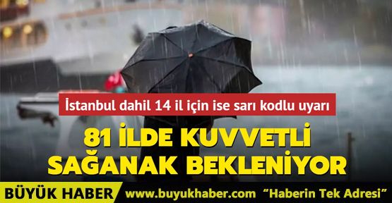 81 ilde kuvvetli sağanak bekleniyor