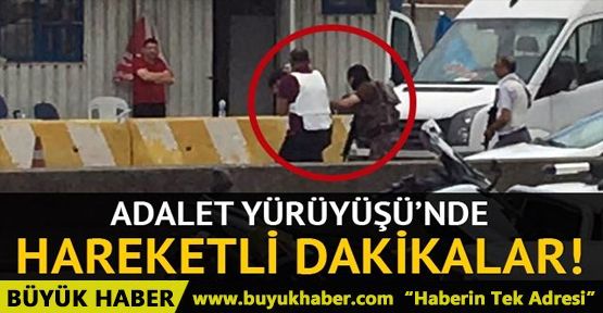 Adalet Yürüyüşü’nde hareketli dakikalar: Bir kişi gözaltına alındı