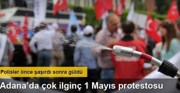 Adana’da gül sulu 1 Mayıs kutlaması