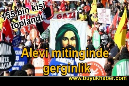 Alevi mitinginde gerginlik