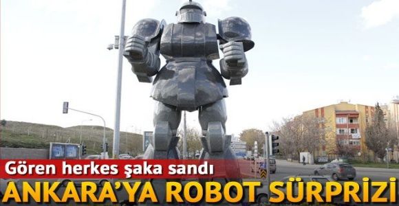 Ankara'da robot heykeli