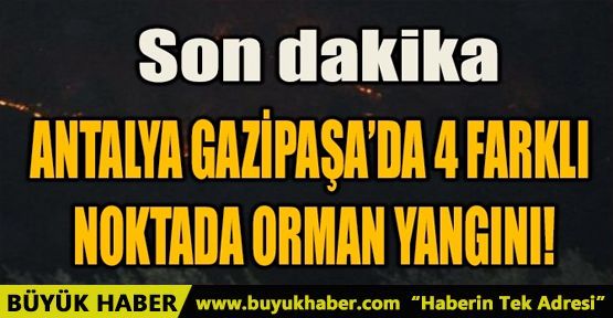 ANTALYA GAZİPAŞA'DA 4 FARKLI NOKTADA ORMAN YANGINI!