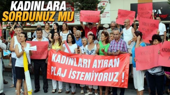 Antalya'da Kadınlar Plajı'na tepki eylemi