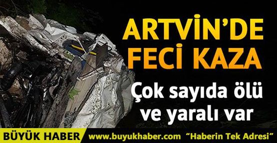 Artvin'de minibüs uçuruma yuvarlandı: 4 ölü, 9 yaralı