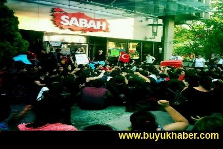 ATV önünde Gezi Parkı protestosu