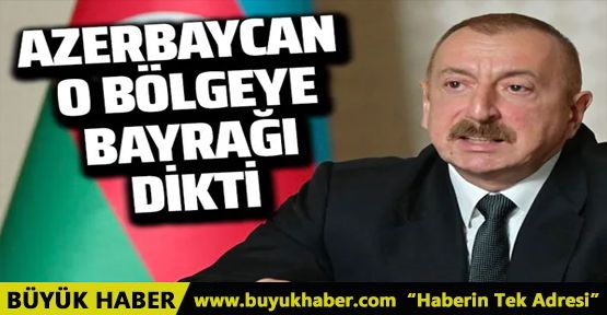 Azerbaycan ordusu bayrağı dikti