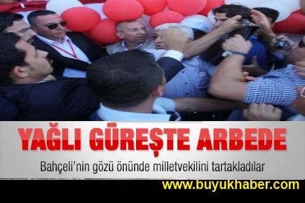 Bahçeli'nin gözü önünde arbede