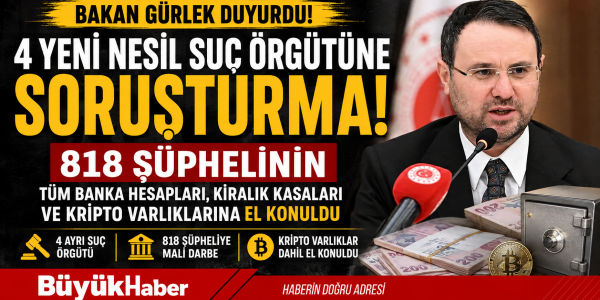BAKAN GÜRLEK DUYURDU 4 YENİ NESİL SUÇ ÖRGÜTÜNE MALİ SORUŞTURMA