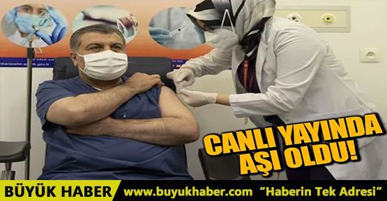 Bakan Koca canlı yayında korona aşısı vuruldu