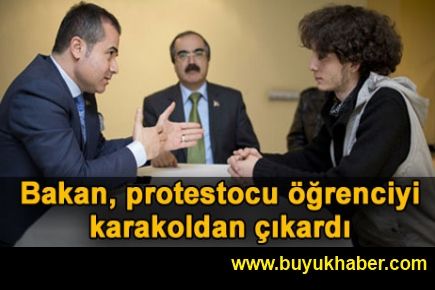 Bakan protestocu öğrenciyi karakoldan çıkardı