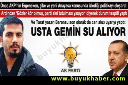 Baransu Erdoğan'ı uyardı: Usta gemin su alıyor