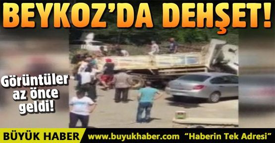 Beykoz'da hafriyat kamyonu araçların arasına daldı