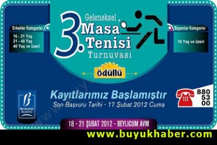 BEYLİKDÜZÜ 3. GELENEKSEL MASA TENİSİ TURNUVASI BAŞLIYOR…
