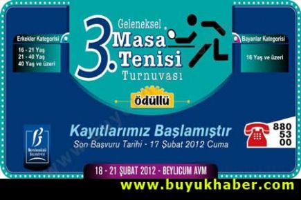 BEYLİKDÜZÜ 3. GELENEKSEL MASA TENİSİ TURNUVASI BAŞLIYOR…