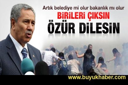 Bülent Arınç: Birileri çıksın özür dilesin 