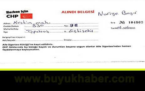 CHP'den Oy Karşılığı Aile Sigortası.