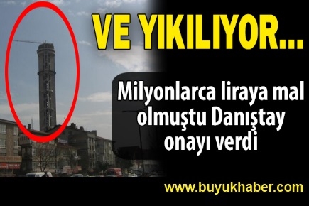 Cumhuriyet Kulesi yıkılıyor