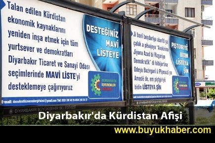  Diyarbakır Sokaklarında Kürdistan Afişi