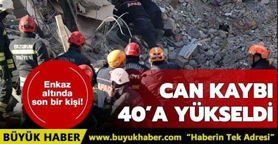 Elazığ'daki depremde hayatını kaybedenlerin sayısı 40'a yükseldi