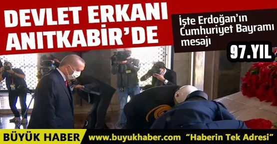 Erdoğan devletin zirvesi ile birlikte Anıtkabir'de