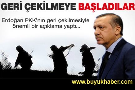 Erdoğan PKK'lıların çekilmeye başladığını açıkladı