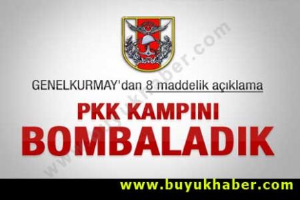 Genelkurmay'dan bombalama açıklaması