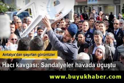 Hacı kavgası: Sandalyeler havada uçuştu