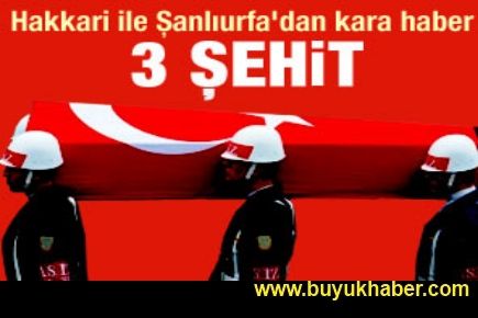 Hakkari ile Şanlıurfa'dan kara haber: 3 şehit