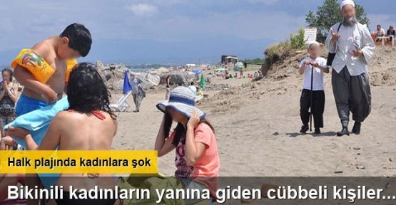 Halk plajında kadınlara kapanın broşürü