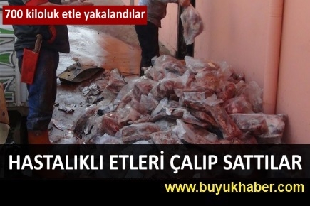 Hastalıklı etleri çalıp sattılar