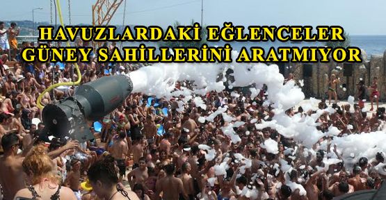 HAVUZLARDAKİ EĞLENCELER GÜNEY SAHİLLERİNİ ARATMIYOR