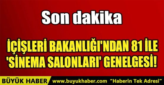 İÇİŞLERİ BAKANLIĞI'NDAN 81 İLE 'SİNEMA SALONLARI' GENELGESİ