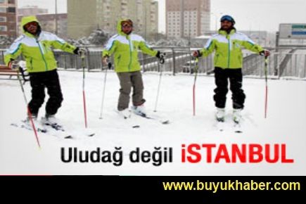 İstanbul Beylikdüzü'nde kayak keyfi