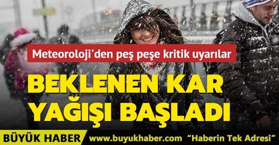 İstanbul'da beklenen kar yağışı başladı