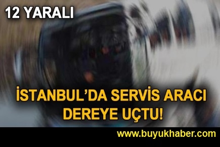 İstanbul'da servis aracı dereye uçtu