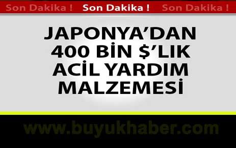 japonya'dan 400 Bin $'lık Acil Yardım Malzemesi