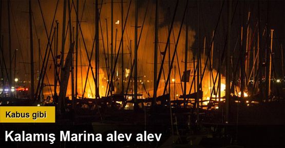 Kadıköy'de tekne yangını