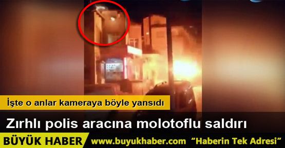 Küçükçekmece’de zırhlı polis aracına molotoflu saldırı