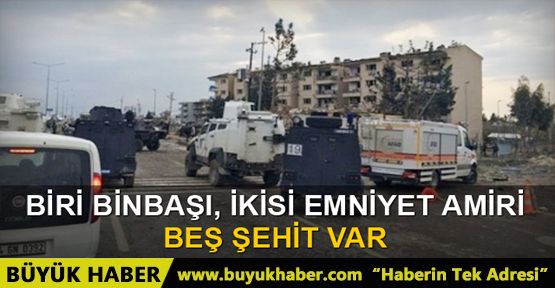 Mardin Nusaybin'de biri binbaşı, ikisi emniyet amiri beş şehit var