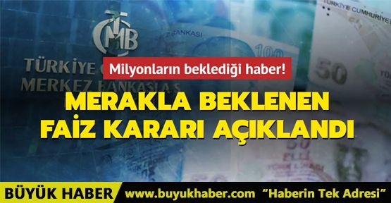 Merkez Bankası faiz kararını açıkladı