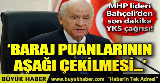 MHP lideri Bahçeli: Salgın dönemi göz önüne alınarak baraj puanları düşürülsün