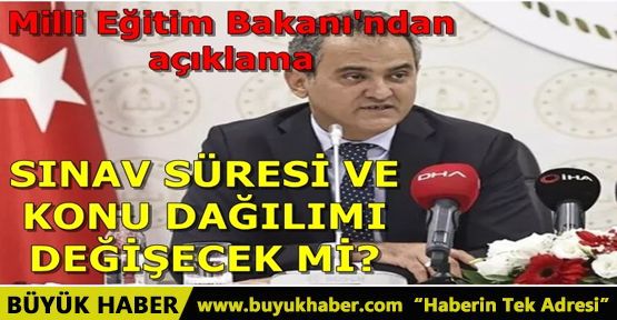 MİLLİ EĞİTİM BAKANI'NDAN AÇIKLAMA