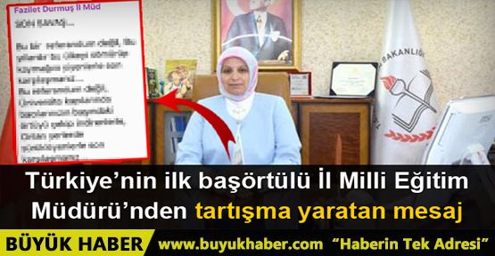 Milli Eğitim Müdürü'nden tartışma yaratan mesaj