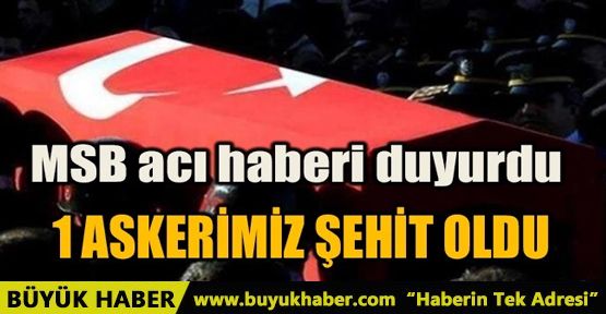 MSB ACI HABERİ DUYURDU: 1 ASKERİMİZ ŞEHİT OLDU