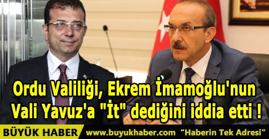 Ordu Valiliği, Ekrem İmamoğlu'nun Vali Yavuz'a 