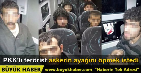 PKK'lı terörist askerin ayağını öpmek istedi