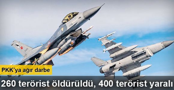 PKK'ya ağır darbe! 260 terörist öldürüldü, 400 terörist yaralı