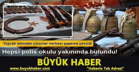 Polis okulu yanında cephanelik çıktı